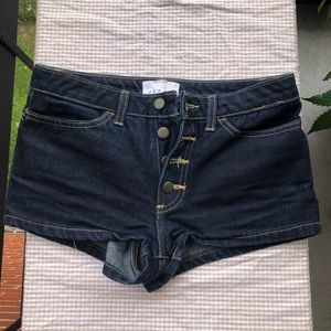 American apparel Jean shorts with buttons